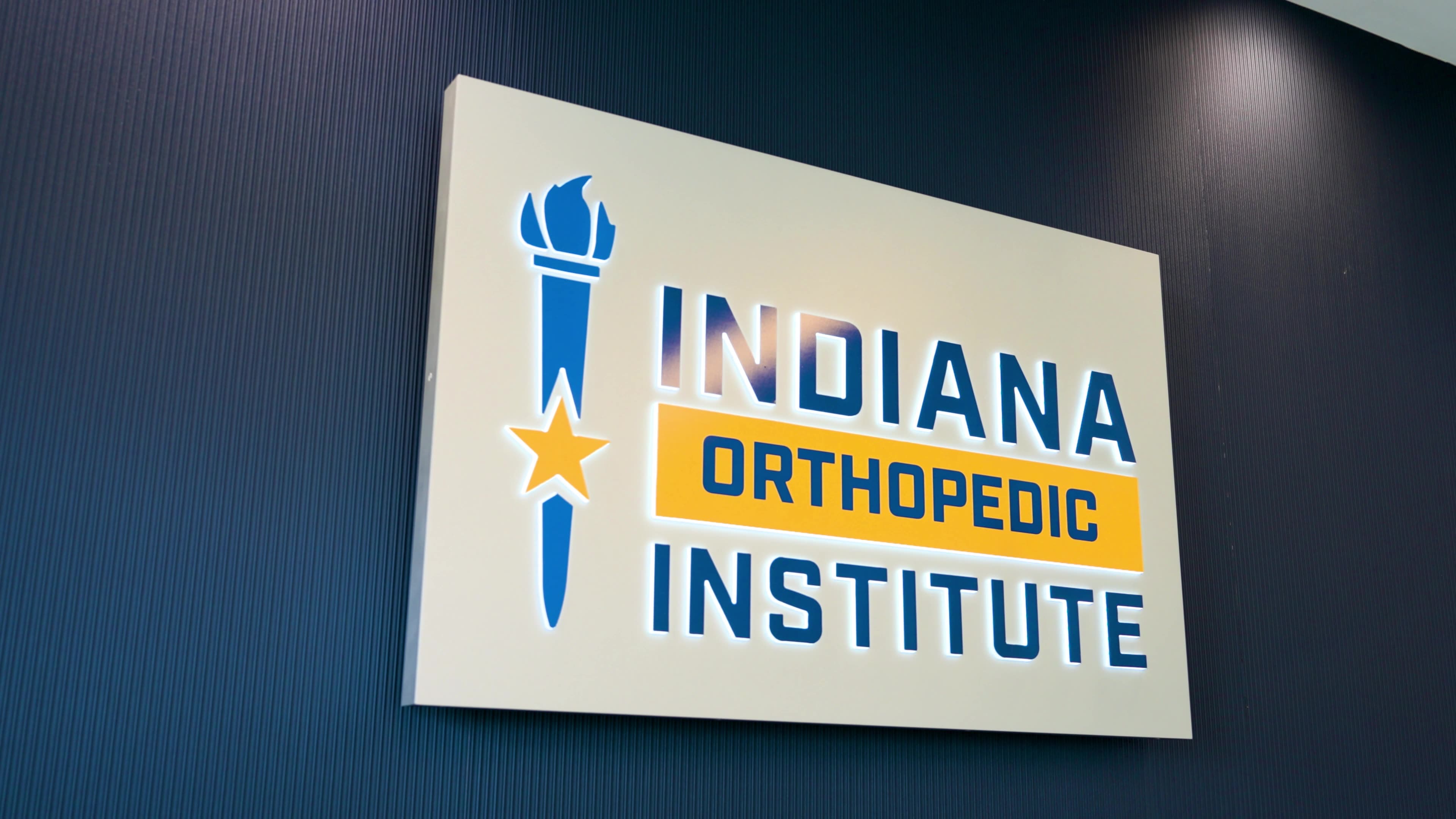 Indiana Orthopedic Institute interior wall sign