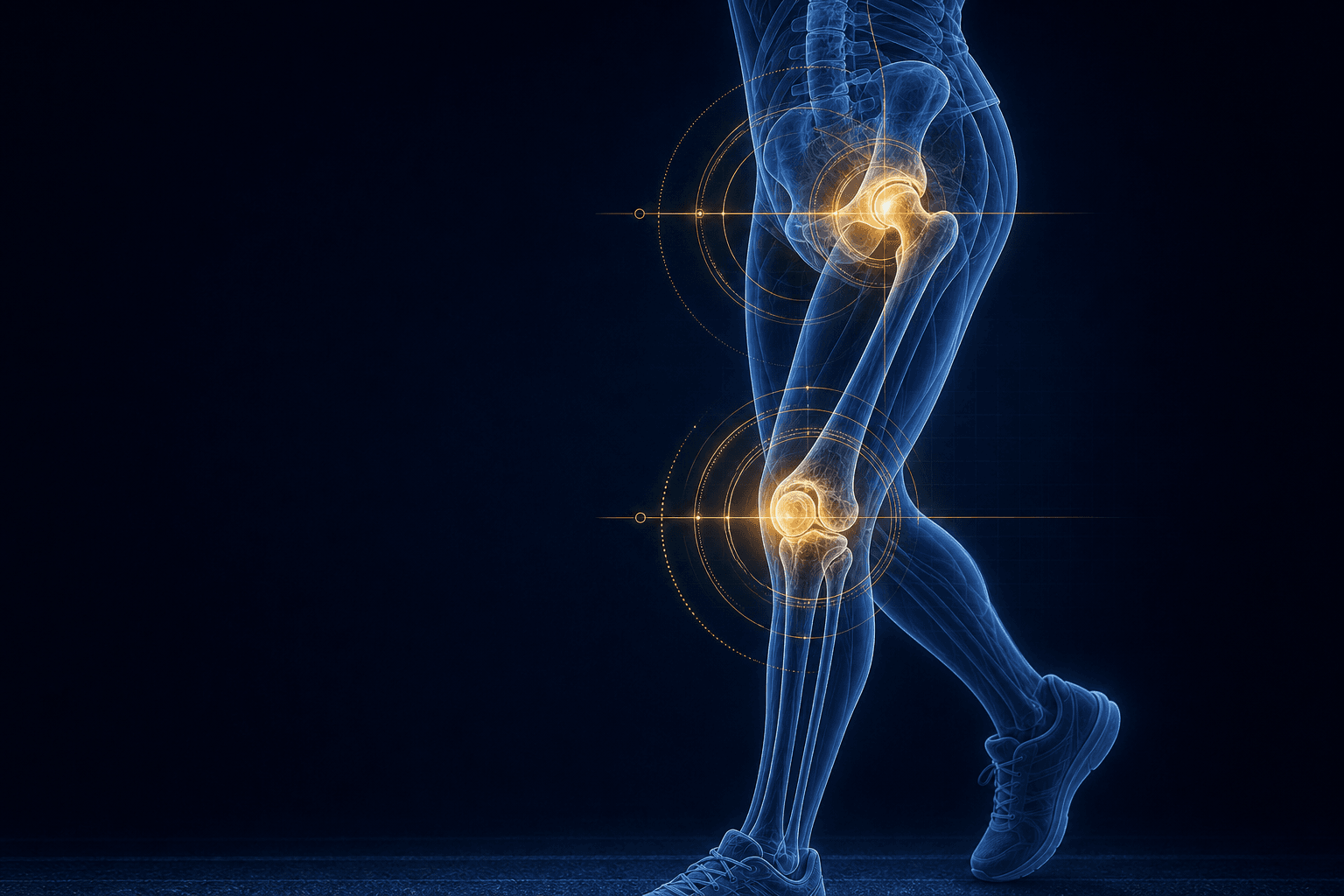 Computer Assisted Hip and Knee Replacement x-ray style procedure visual