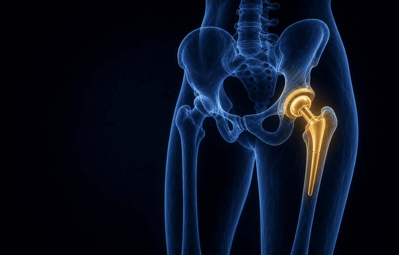 Total Hip Replacement x-ray style procedure visual