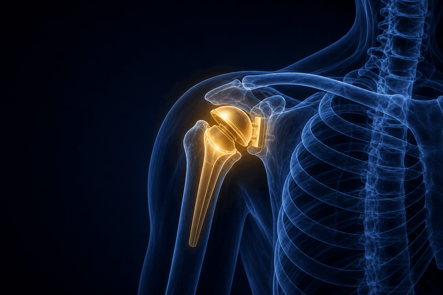 Total Shoulder Replacement x-ray style procedure visual