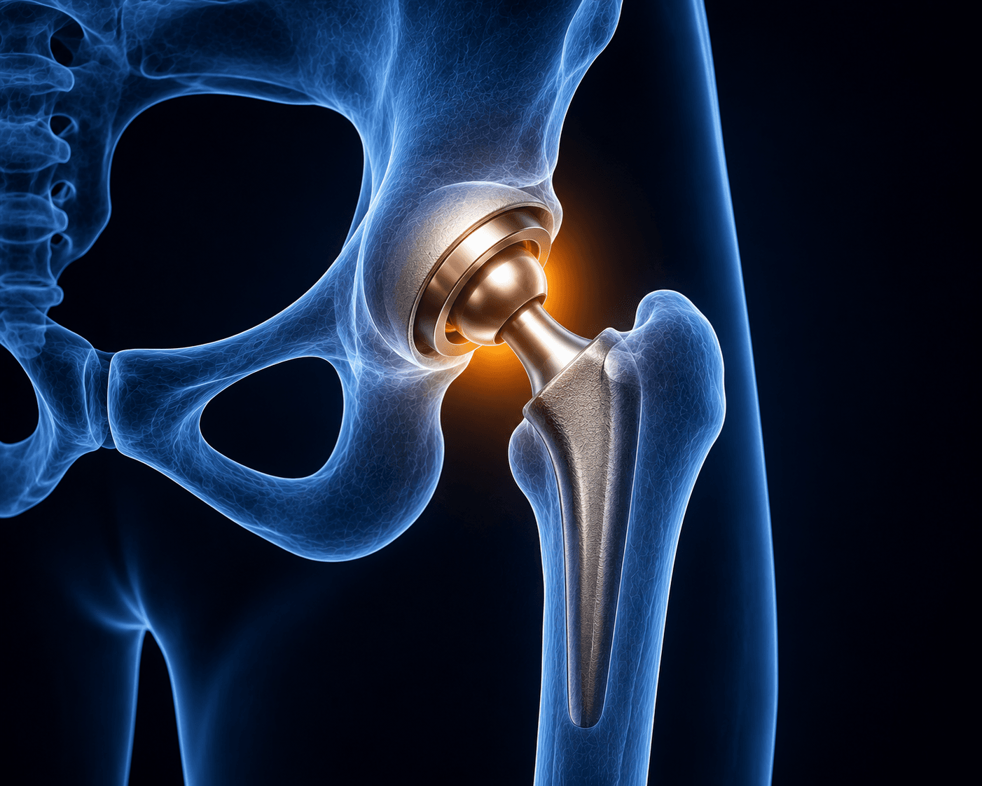 Outpatient Joint Replacement x-ray style anatomy render