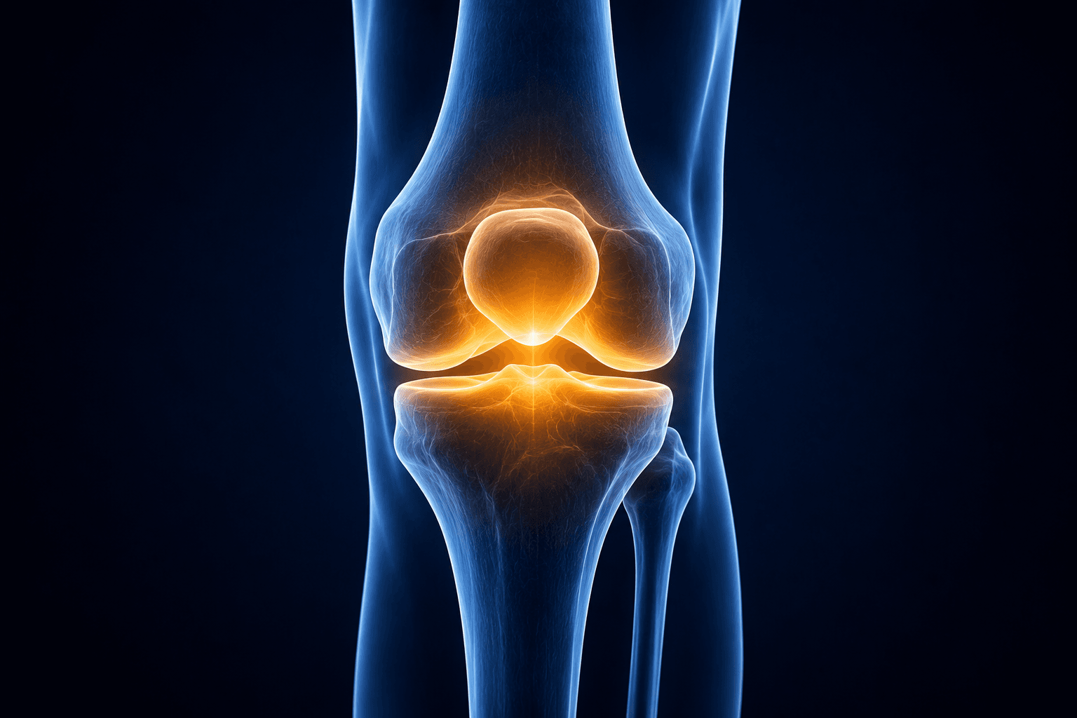 Knee x-ray style anatomy render