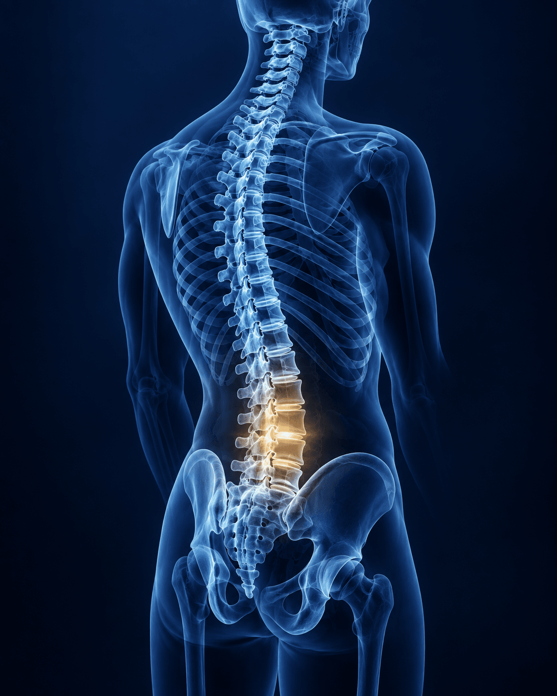 Spine x-ray style anatomy render