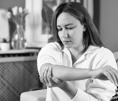 Person with elbow pain